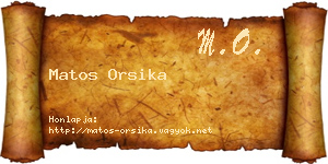 Matos Orsika névjegykártya